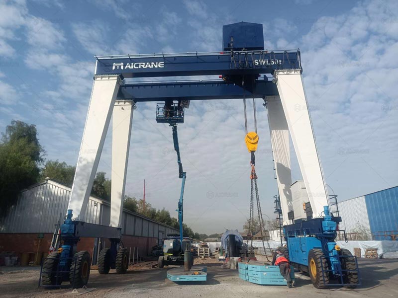 Aicrane Grúa RTG de 50T en Chile para la Fábrica de Bomba dede Lodos