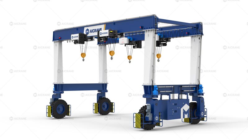 Grúa Pórtico RTG de Aicrane con Cuatro Ruedas