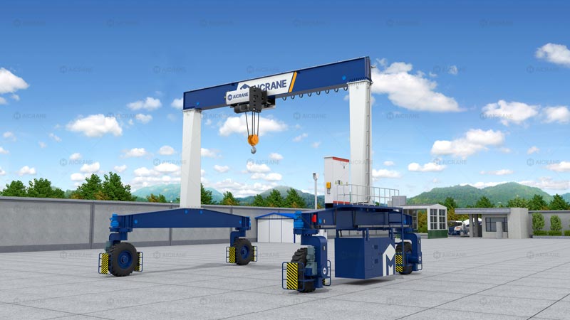 Grúa RTG de Aicrane con una Viga Principal