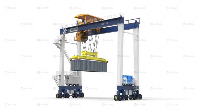 Grúa de RTG con Dieciséis Ruedas